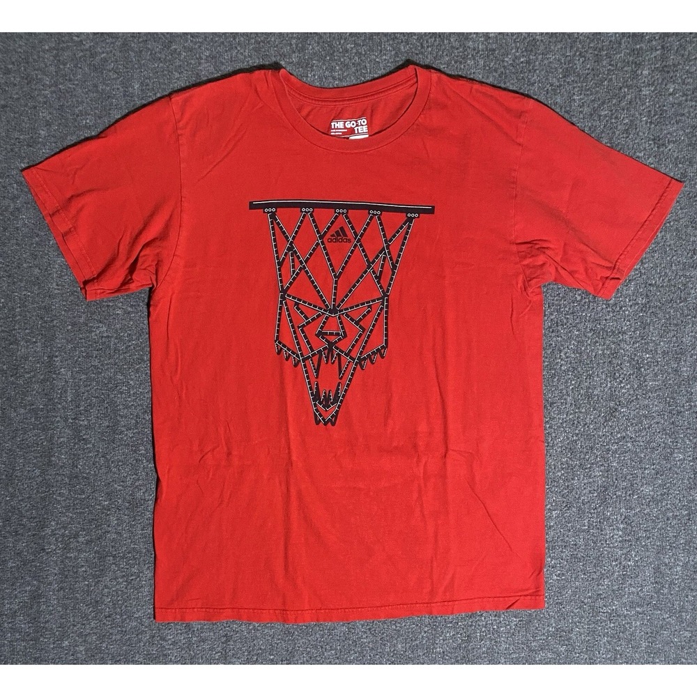 ADIDAS Basketball Tshirt. Face In Net Graphic. Size L